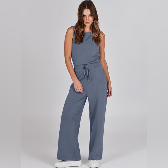 ANRABESS Pants - ANRABESS Jumpsuits 2024 Casual Dressy Romper Wide Leg Long Pant Outfit Fashion3